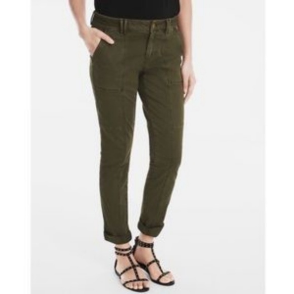 White House Black Market Pants - WHITE HOUSE BLACK MARKET Olive Utility Skinny Pant